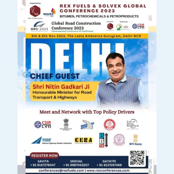 Minister Gadkari to Attend GRC 2023: A Conference Advancing Sustainable Road Techs