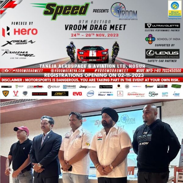 Speed Presents Vroom Drag Meet 9th Edition, Powered by Hero MotoCorp and Electric Performance Partner Ultraviolette