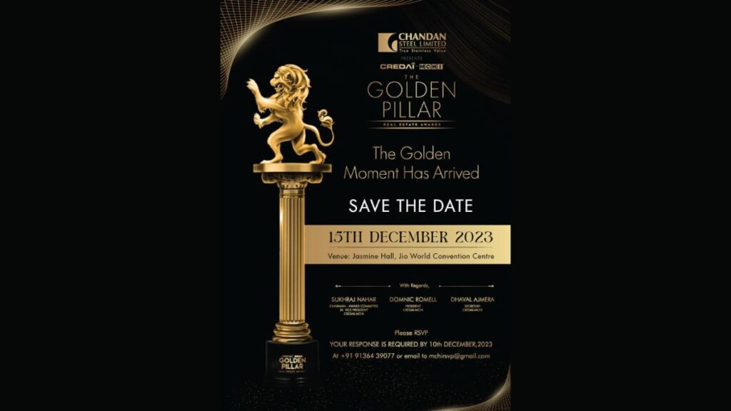 CREDAI-MCHI Golden Pillar Awards, THE “OSCARS” OF THE REAL ESTATE IS BACK