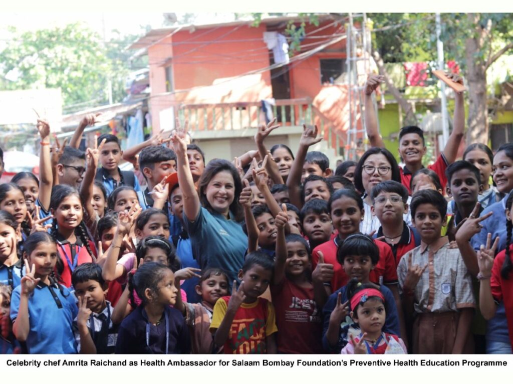 Celebrity Chef Amrita Raichand appointed as Health Ambassador for Salaam Bombay Foundation’s Preventive Health Education Programme