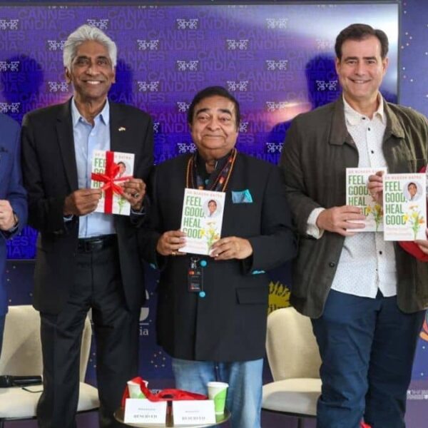 Hollywood Producer and Former Tennis Champion Ashok Amritraj launches Padmashri, Dr. Mukesh Batra’s book ‘Feel Good Heal Good’ at the 77th Cannes Film Festival 2024