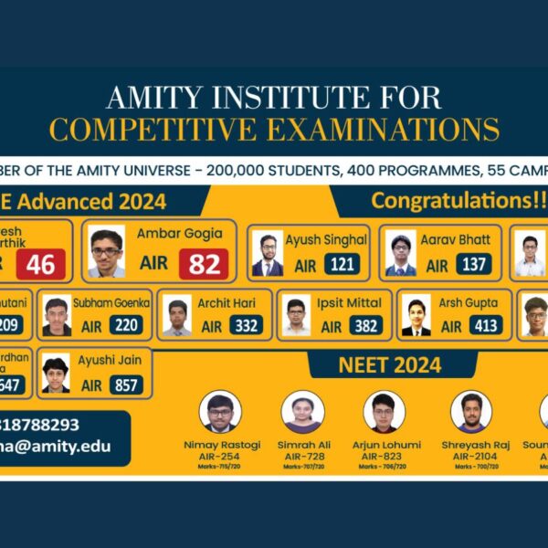 Amity Institute for Competitive Examinations (AICE) Achieved Remarkable Success in JEE Advanced 2024 and NEET 2024